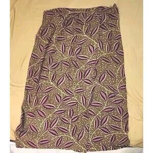 Vintage Evan Picone Multi Color Pleated Floral Skirt Women's Sz 12 Olive Purple